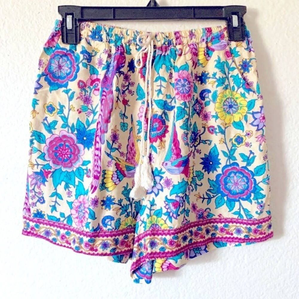🍒 5/$25 🍒 Floral Boho Shorts with Drawstring & Tassels & Pockets